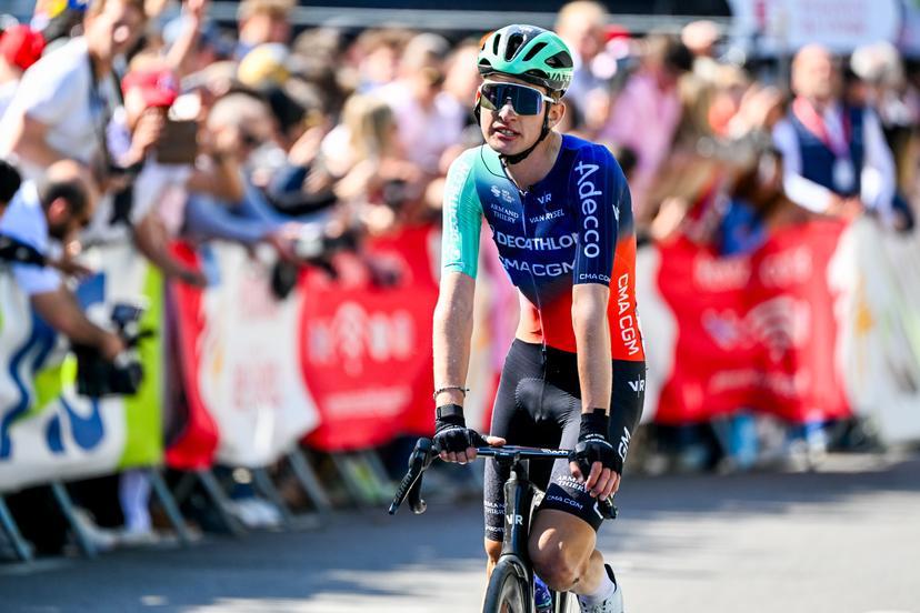 French Paul Seixas of Decathlon CMA CGM Team pictured after the men elite race of the Liege-Bastogne-Liege UCI World Tour one day cycling race, 259,5km from Liege, over Bastogne to Liege, Sunday 26 April 2026. BELGA PHOTO ERIC LALMAND