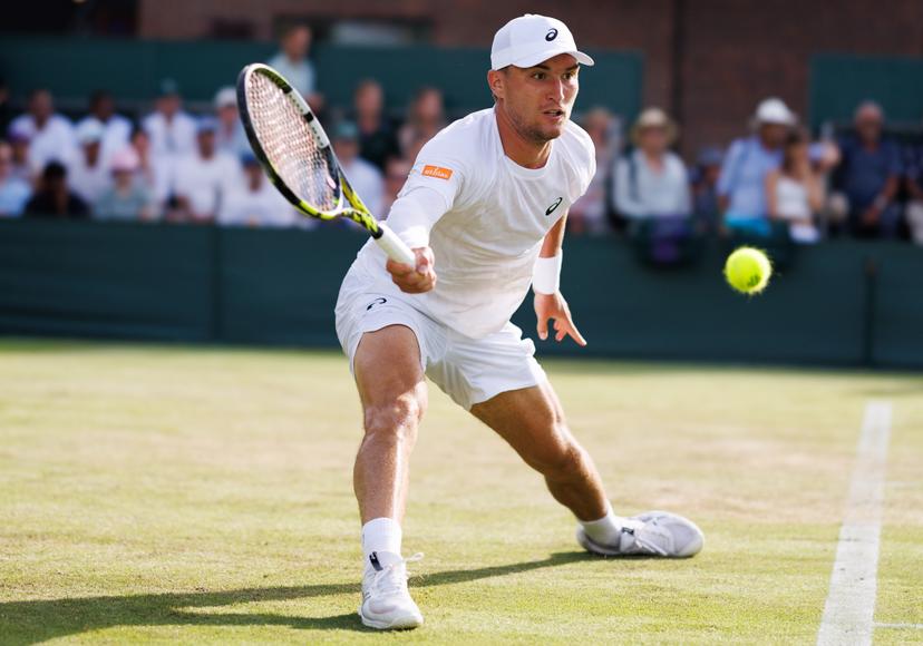 Belgian Raphael Collignon pictured in action during a tennis match between Belgian Collignon and Croatian Cilic, in the first round of the men's singles at the 2025 Wimbledon grand slam tournament, Tuesday 01 July 2025 at the All England Tennis Club, in South-West London, Britain. BELGA PHOTO BENOIT DOPPAGNE