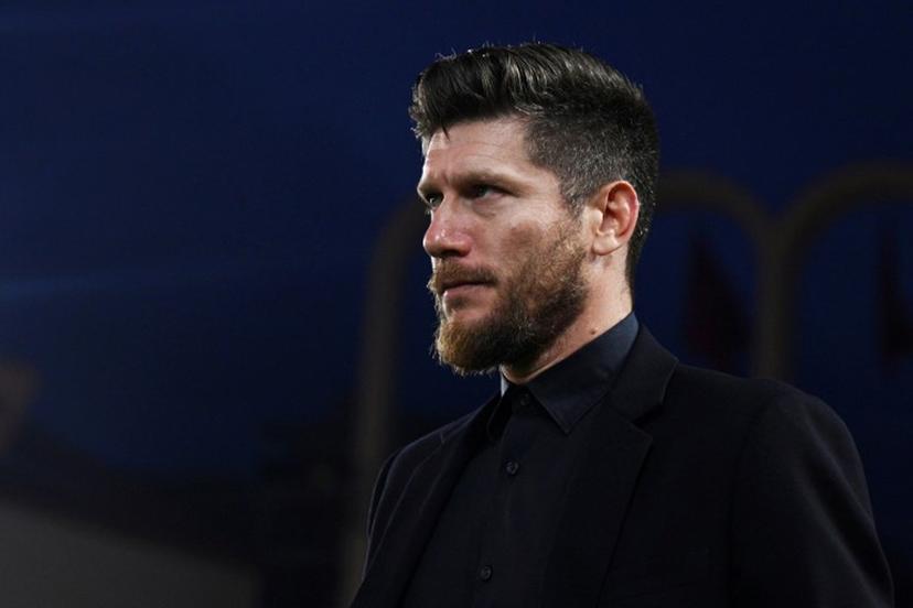 Monaco's head coach Sebastien Pocognoli looks on during the French L1 football match between Monaco (ASM) and Lille (LOSC) at the Louis II Stadium (Stade Louis II) in the Principality of Monaco on May 10, 2026.  Frederic DIDES / AFP