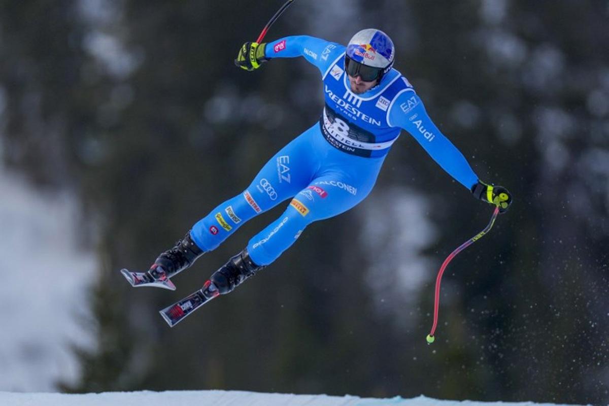 Italy's Dominik Paris competes during training session of the men's FIS Ski World Cup downhill event in Kvitfjell, near Lillehammer, Norway on March 20, 2026.   Cornelius Poppe / NTB / AFP