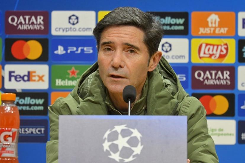 Villarreal's Spanish coach Marcelino Garcia Toral gives a press conference on the eve of the UEFA Champions League league phase day 7 football match between Villarreal CF and Ajax at La Ceramica Stadium in Vila-real on January 19, 2026.  Jose JORDAN / AFP
