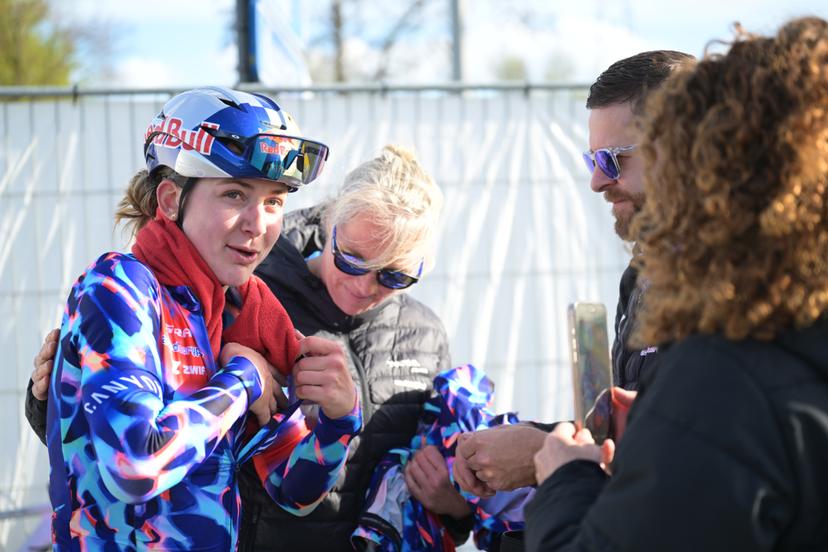 British Zoe Backstedt of Canyon-SRAM pictured after the women's race of the 'Ronde van Vlaanderen/ Tour des Flandres/ Tour of Flanders' UCI WorldTour one day cycling race, 164,1 km with start and finish in Oudenaarde, Sunday 05 April 2026. BELGA PHOTO DAVID PINTENS