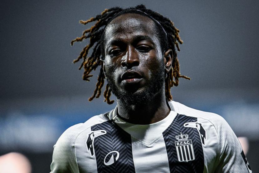 Charleroi's Parfait Guiagon pictured during a soccer match between FCV Dender EH and Sporting Charleroi, Saturday 07 March 2026 in Denderleeuw, on day 28 of the 2025-2026 'Jupiler Pro League' first division of the Belgian championship. BELGA PHOTO TOM GOYVAERTS