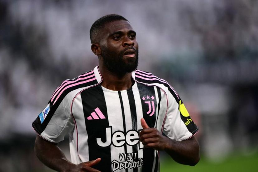 Juventus' Ivorian forward #13 Jérémie Boga looks on during the Italian Serie A football match between Juventus and Genoa at the Allianz stadium in Turin, on April 6, 2026.  Marco BERTORELLO / AFP