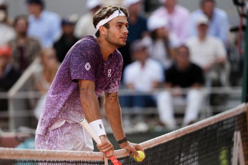 Italy's Flavio Cobolli reacts during his men's final singles match against Germany's Alexander Zverev on day 15 of the French Open tennis tournament on Court Philippe-Chatrier at the Roland-Garros Complex in Paris on June 7, 2026.  Dimitar DILKOFF / AFP
