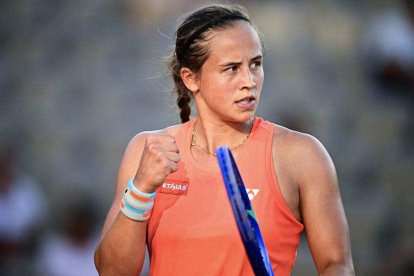 Belgium's Hanne Vandewinkel celebrates after winning against US Madison Keys during their women's singles match on day 3 of the French Open tennis tournament on Court Simonne-Mathieu at the Roland-Garros Complex in Paris on May 26, 2026.  JULIEN DE ROSA / AFP