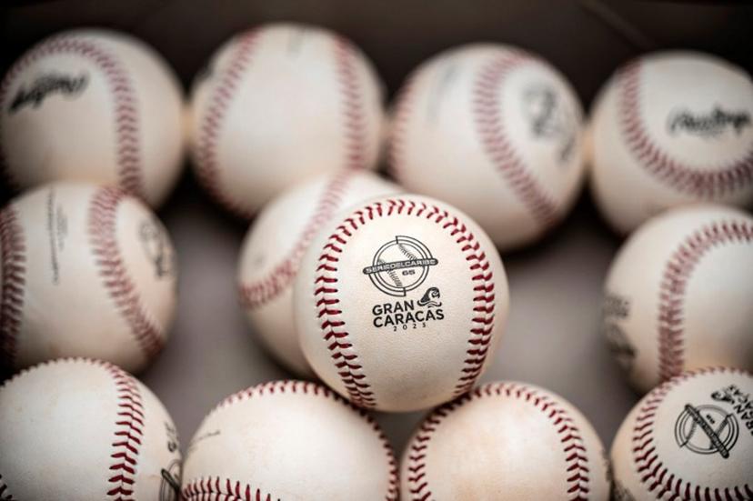 View of baseballs during the Caribbean Series game between Panama's Federales de Chiriqui and Curacao's WildCats, at the Monumental Simon Bolivar stadium in Caracas on February 4, 2023.  Yuri CORTEZ / AFP