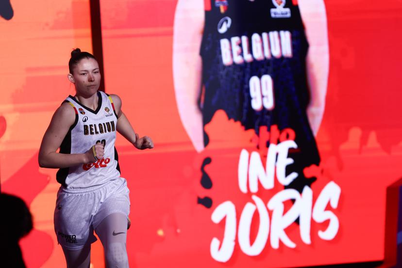 Belgium's Ine Joris pictured at the start of a basket game between Belgium's national team Belgian Cats and Czech Republic, in Wuhan, China, on Tuesday 17 March 2026, the fifth game (out of 5) of the qualifications phase for the World Cup Basket tournament. BELGA PHOTO NIKOLA KRSTIC