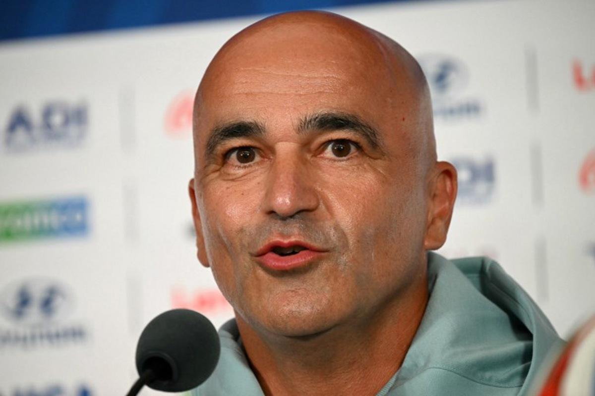 Portugal's Spanish head coach Roberto Martinez gives an MD-1 press conference at the Houston Stadium in Houston on June 16, 2026, on the eve of the 2026 World Cup Group K football match between Portugal and Congo DR.  RONALDO SCHEMIDT / AFP