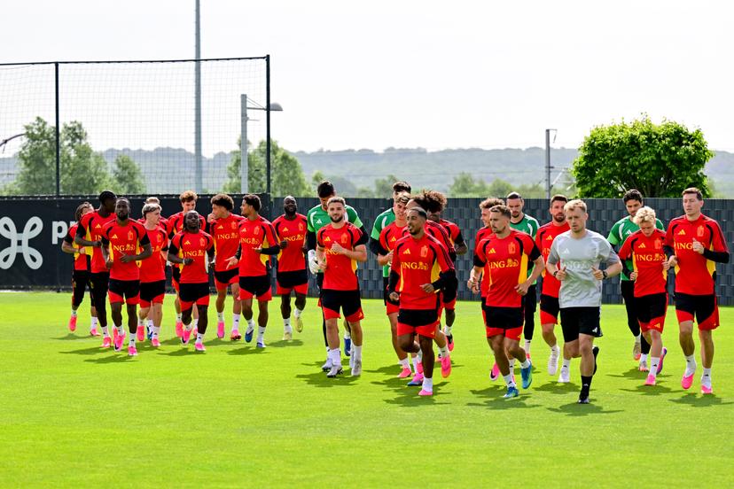 Red Devils pictured during a training session of Belgian national soccer team Red Devils, at the Proximus Basecamp in Tubize, on Monday 01 June 2026. The Red Devils are playing a friendly game in Croatia tomorrow, part of the preparations for the 2026 FIFA World Cup. BELGA PHOTO DIRK WAEM