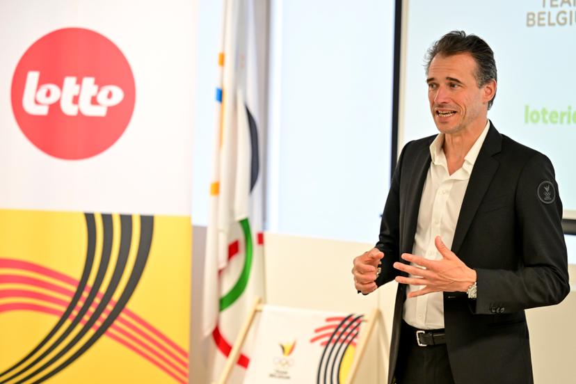 BOIC - COIB CEO Cedric Van Branteghem delivers a speech at a ceremony to award prize money to the athletes who reached a top-8 place at the Milano Cortina 2026 Olympic Winter Games, on Tuesday 12 May 2026 in Brussels. The National Lottery is awarding the sums, in collaboration with the Belgian Olympic and Interfederal Committee (BOIC - COIB). The XXV Winter Olympics took place from 6 to 22 February 2026 in Italy. BELGA PHOTO DIRK WAEM