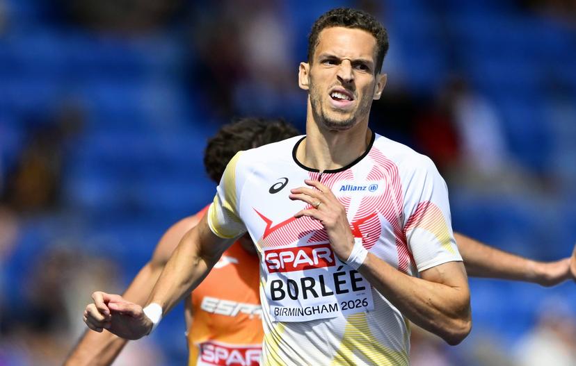Belgian Dylan Borlee pictured in action during the 1st round of the men's 400m race at the European Athletics Championships (August 10-18) in Birmingham, United Kingdom, on Monday 10 August 2026. BELGA PHOTO ERIC LALMAND