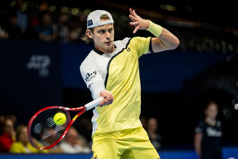 Zizou Bergs of Belgium pictured in action during the European Open ATP tennis tournament in Brussels, on Thursday 22 October. This year's edition of the tournament is taking place from 17 to 25 October BELGA PHOTO JASPER JACOBS