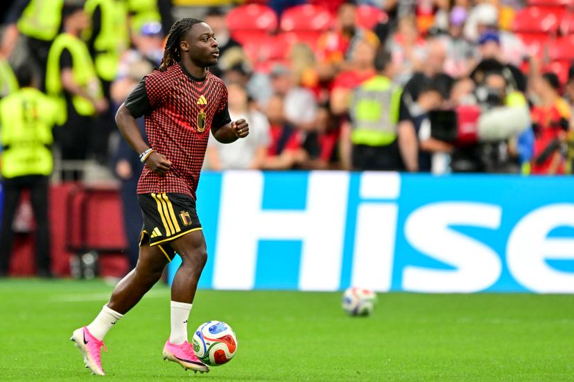 Belgium's Jeremy Doku pictured ahead of a soccer game between Belgian national team Red Devils and New Zealand, on Friday 26 June 2026, at the BC Place Vancouver stadium in Vancouver, Canada, the third game in the group stage of the FIFA World Cup 2026. The Diables Rouges - Rode Duivels were drawn into Group G. BELGA PHOTO DIRK WAEM