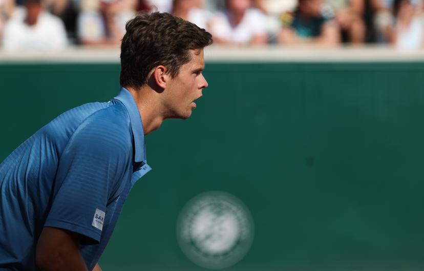 Belgian Alexander Blockx pictured during a first round match in the men's singles between Belgian Blockx and Hong Kong's Wong at the Roland Garros French Open tennis tournament, in Paris, France, Sunday 24 May 2026. This year's tournament takes place from 18 May to 07 June. BELGA PHOTO VIRGINIE LEFOUR