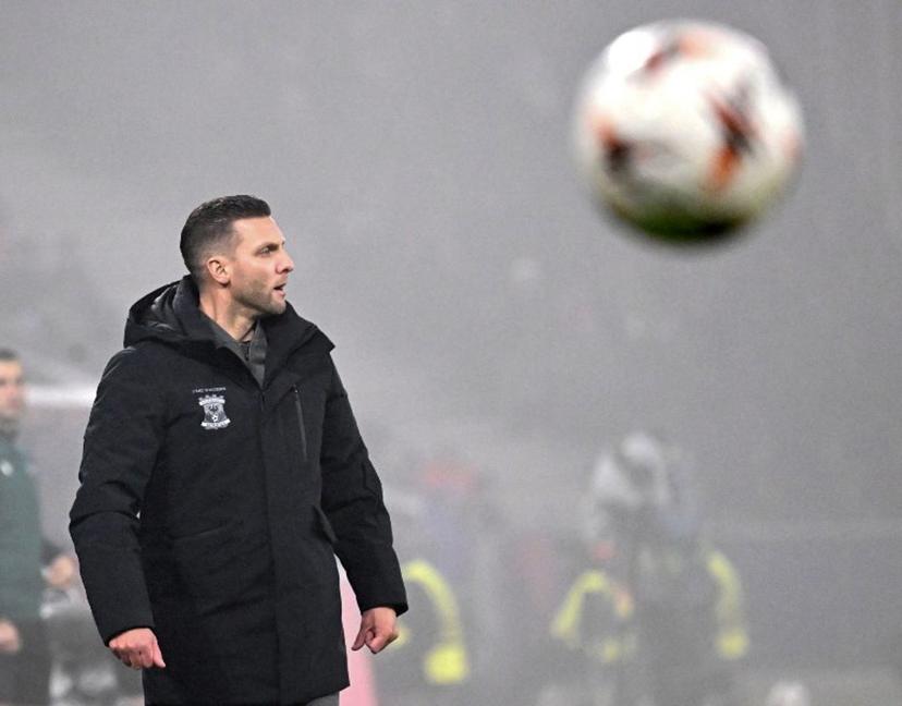 Go Ahead Eagles' Dutch head coach Melvin Boel reacts during the UEFA Europa League football match between FC Salzburg and Go Ahead Eagles in Salzburg, Austria on November 6, 2025.  BARBARA GINDL / APA / AFP