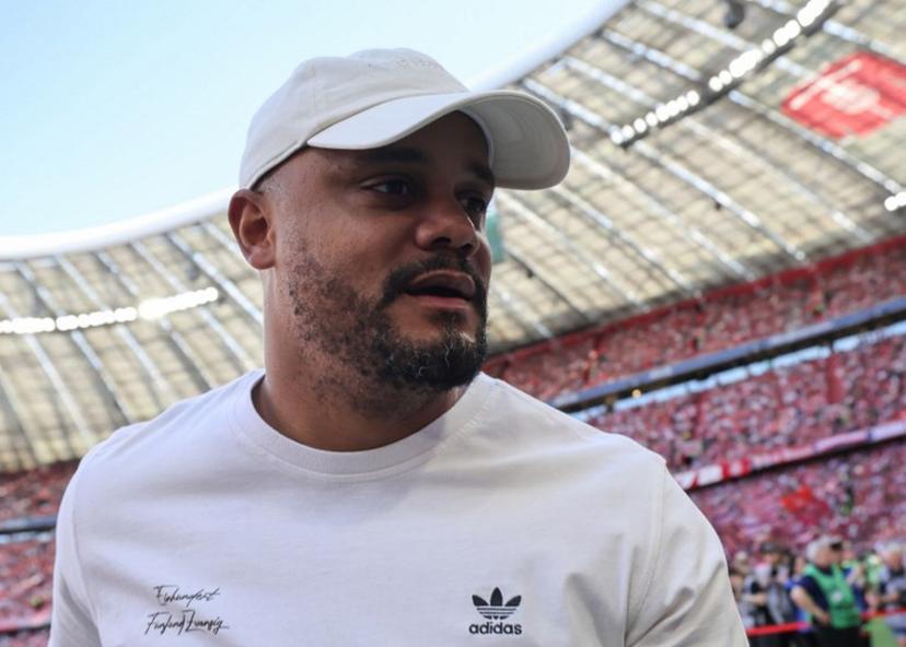 Bayern Munich's Belgian head coach Vincent Kompany arrives for the German first division Bundesliga football match between FC Bayern Munich and Heidenheim in Munich on May 2, 2026.  Alexandra BEIER / AFP