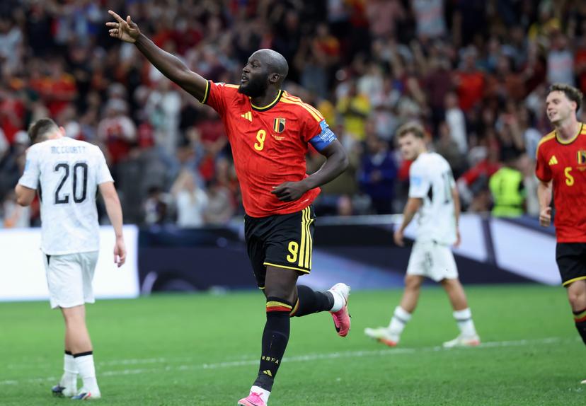 Belgium's Romelu Lukaku celebrates after scoring during a soccer game between Belgian national team Red Devils and New Zealand, on Friday 26 June 2026, at the BC Place Vancouver stadium in Vancouver, Canada, the third game in the group stage of the FIFA World Cup 2026. The Diables Rouges - Rode Duivels were drawn into Group G. BELGA PHOTO BRUNO FAHY