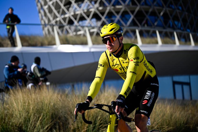 Italian Edoardo Affini of Team Visma-Lease a Bike pictured at the start of the men elite 'Middelkerke-Wevelgem - In Flanders Fields' one day cycling race, 240.8 km from Middelkerke to Wevelgem, on Sunday 29 March 2026. BELGA PHOTO JASPER JACOBS