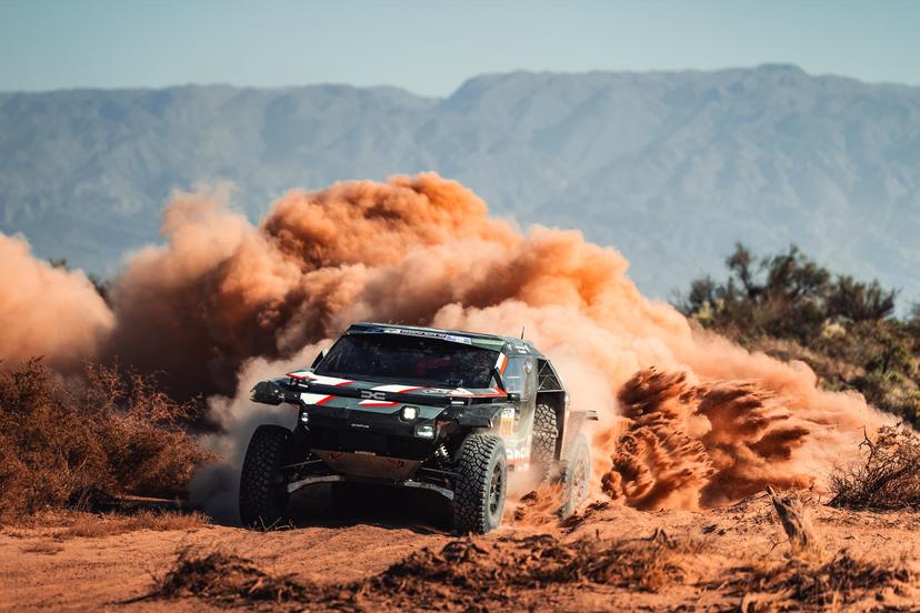 ATTENTION EDITORS - HAND OUT PICTURES - EDITORIAL USE ONLY - MANDATORY CREDIT 'MATTEO LONGOBARDI'  This handout picture, distributed by Eric Dupain, shows Nasser Al-Attiyah and Fabian Lurquin during the Desafio Ruta 40 rally race, in San Juan, Argentina.  PHOTO HANDOUT HANDOUT DACIA SANDRIDERS  *** Belga and Belga Editorial Board decline all responsibility regarding the content of this picture. ***
