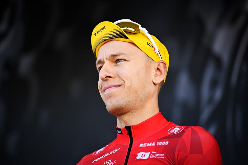 Norwegian Tobias Halland Johannessen of Uno-X Mobility pictured at the start of the men's race of the 90th edition of the 'La Fleche Wallonne', one day cycling race (Waalse Pijl - Walloon Arrow), 200 km from Herstal to Huy, Wednesday 22 April 2026.  BELGA PHOTO JASPER JACOBS