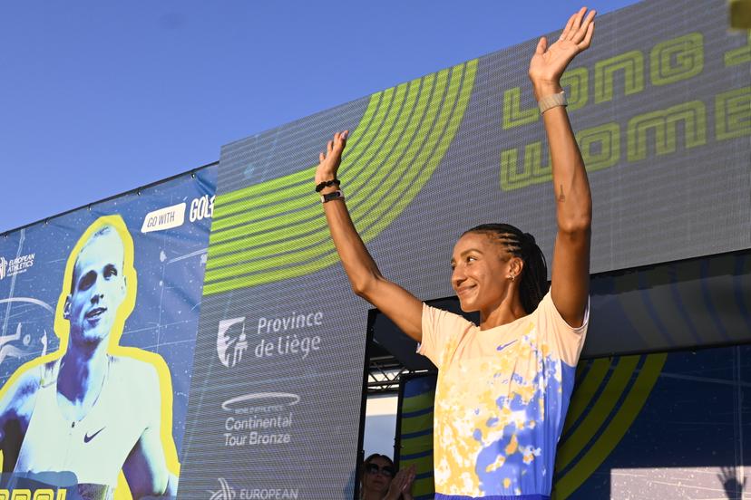 Belgian Nafissatou Nafi Thiam pictured at the 2026 edition of the 'Meeting International d'Athletisme de la Province de Liege' athletics event in Liege, Wednesday 15 July 2026.  BELGA PHOTO ERIC LALMAND