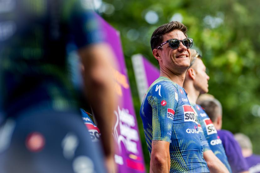 Belgian Jasper Stuyven of Soudal Quick-Step pictured during the team presentation ahead of the Baloise Belgium Tour cycling race, in Scherpenheuvel-Zichem, Tuesday 16 June 2026. The Baloise Belgium Tour takes place from 17 to 21 June. BELGA PHOTO JASPER JACOBS