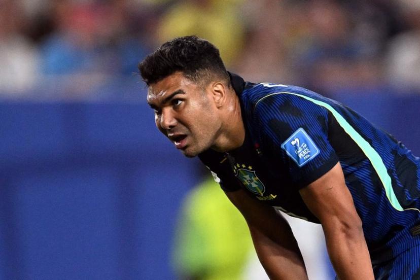 Brazil's midfielder #05 Casemiro reacts at the end of the 2026 World Cup Group C football match between Brazil and Haiti at the Philadelphia Stadium in Philadelphia on June 19, 2026.   Mauro PIMENTEL / AFP