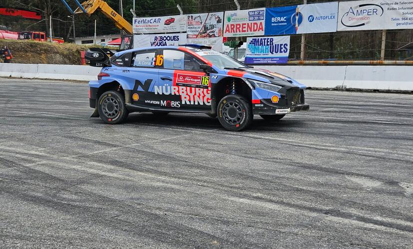 Adrien Fourmaux and Alexandre Coria pictured in action during a stage of the Rally de Portugal event in Sever, Portugal on Thursday 07 May 2026. BELGA PHOTO ERIC DUPAIN