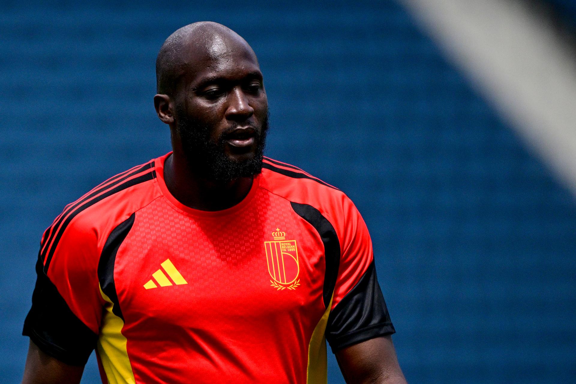 Belgium's Romelu Lukaku pictured during a training session of Belgian national soccer team Red Devils at the LA Galaxy stadium in Los Angeles, USA, on Saturday 20 June 2026. The Red Devils prepare for their second game in the group stage of the 2026 FIFA World Cup. BELGA PHOTO DIRK WAEM
