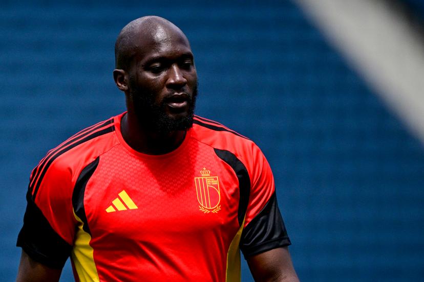 Belgium's Romelu Lukaku pictured during a training session of Belgian national soccer team Red Devils at the LA Galaxy stadium in Los Angeles, USA, on Saturday 20 June 2026. The Red Devils prepare for their second game in the group stage of the 2026 FIFA World Cup. BELGA PHOTO DIRK WAEM