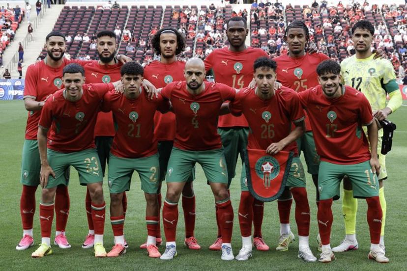 Morocco's players pose for a team picture ahead of the friendly football match between Morocco and Madagascar at the Prince Moulay Abdellah Stadium in Rabat on June 2, 2026.  Abdel Majid BZIOUAT / AFP