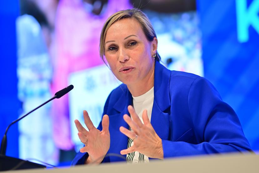 Memorial Van Damme meeting director Kim Gevaert pictured during a press conference on the 50th edition of the Memorial Van Damme athletics event in Brussels, Wednesday 06 May 2026. The 2026 Allianz Memorial Van Damme Diamond League meeting takes place on 04 and 05 September 2026. BELGA PHOTO DIRK WAEM