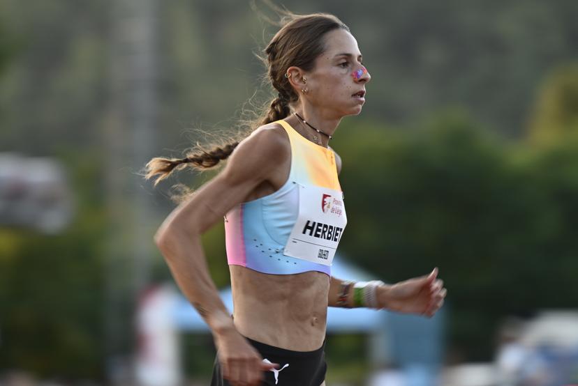 Belgian Chloe Herbiet pictured in action during the 2026 edition of the 'Meeting International d'Athletisme de la Province de Liege' athletics event in Liege, Wednesday 15 July 2026.  BELGA PHOTO ERIC LALMAND