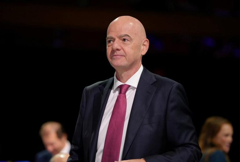 FIFA President Gianni Infantino arrives ahead of the start of the 50th UEFA Ordinary Congress in Brussels on February 12, 2026.   Pau BARRENA / AFP