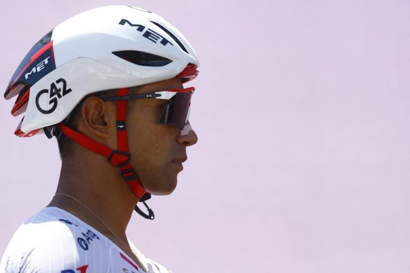 UAE Team Emirates - XRG Ecuadorian rider Jhonatan Narvaez looks on during the presentation prior the 4th stage of the Giro d'Italia 2026 - Tour of Italy cycling race between Catanzaro and Cosenza, Italy, on May 12, 2026.  Luca Bettini / AFP