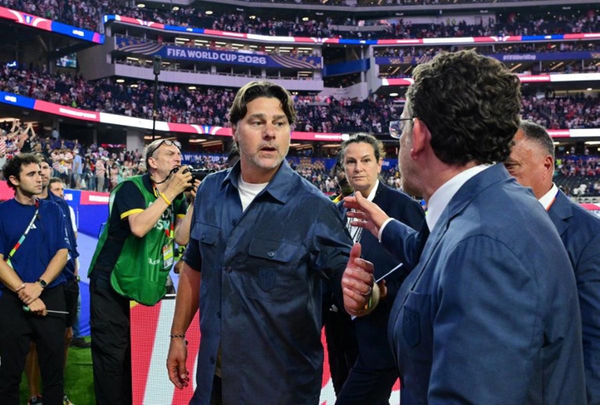 US Argentine head coach Mauricio Pochettino gestures after winning the 2026 World Cup Group D football match between USA and Paraguay at the Los Angeles Stadium in Inglewood on June 12, 2026.  Frederic J. BROWN / AFP