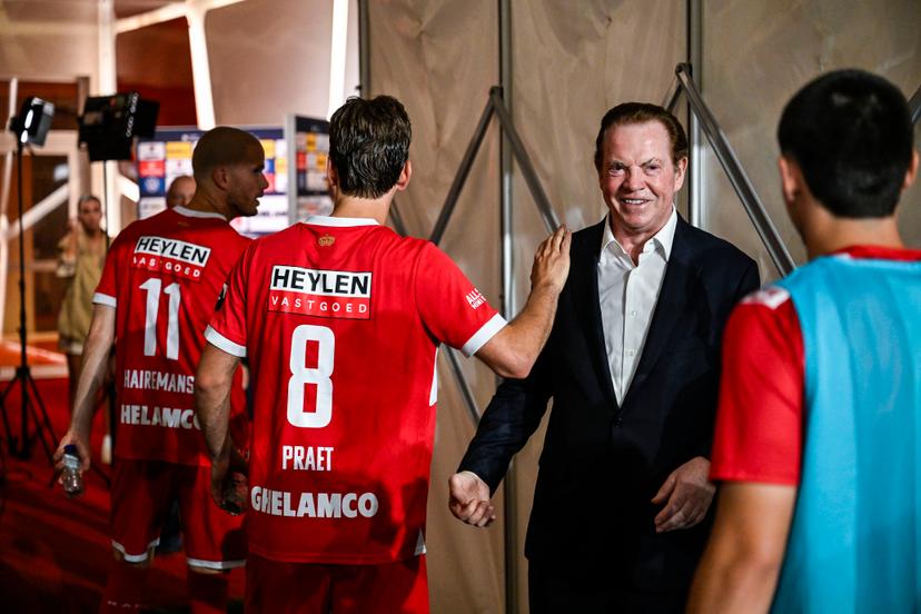 Antwerp's Dennis Praet and Antwerp owner Paul Gheysens pictured after a soccer match between Royal Antwerp FC and KVC Westerlo, Saturday 23 May 2026 in Antwerp, on the last day of the Europe Play-offs (PO2) of the 2025-2026 'Jupiler Pro League' first division of the Belgian championship. BELGA PHOTO TOM GOYVAERTS