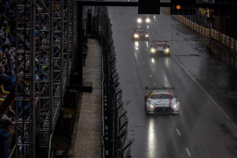 Mercedes-AMG Team GMR German driver Maro Engel drives his BMW M4 GT3 during the FIA GT World Cup race of the 71st Macau Grand Prix in Macau on November 17, 2024.  Eduardo Leal / AFP