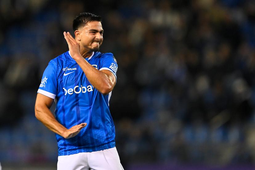 Genk's Jusef Erabi looks dejected during a soccer match between KRC Genk and Royal Antwerp FC, Tuesday 19 May 2026 in Genk, on the ninth day of the Europe Play-offs (PO 2) of the 2025-2026 'Jupiler Pro League' first division of the Belgian championship. BELGA PHOTO JOHAN EYCKENS