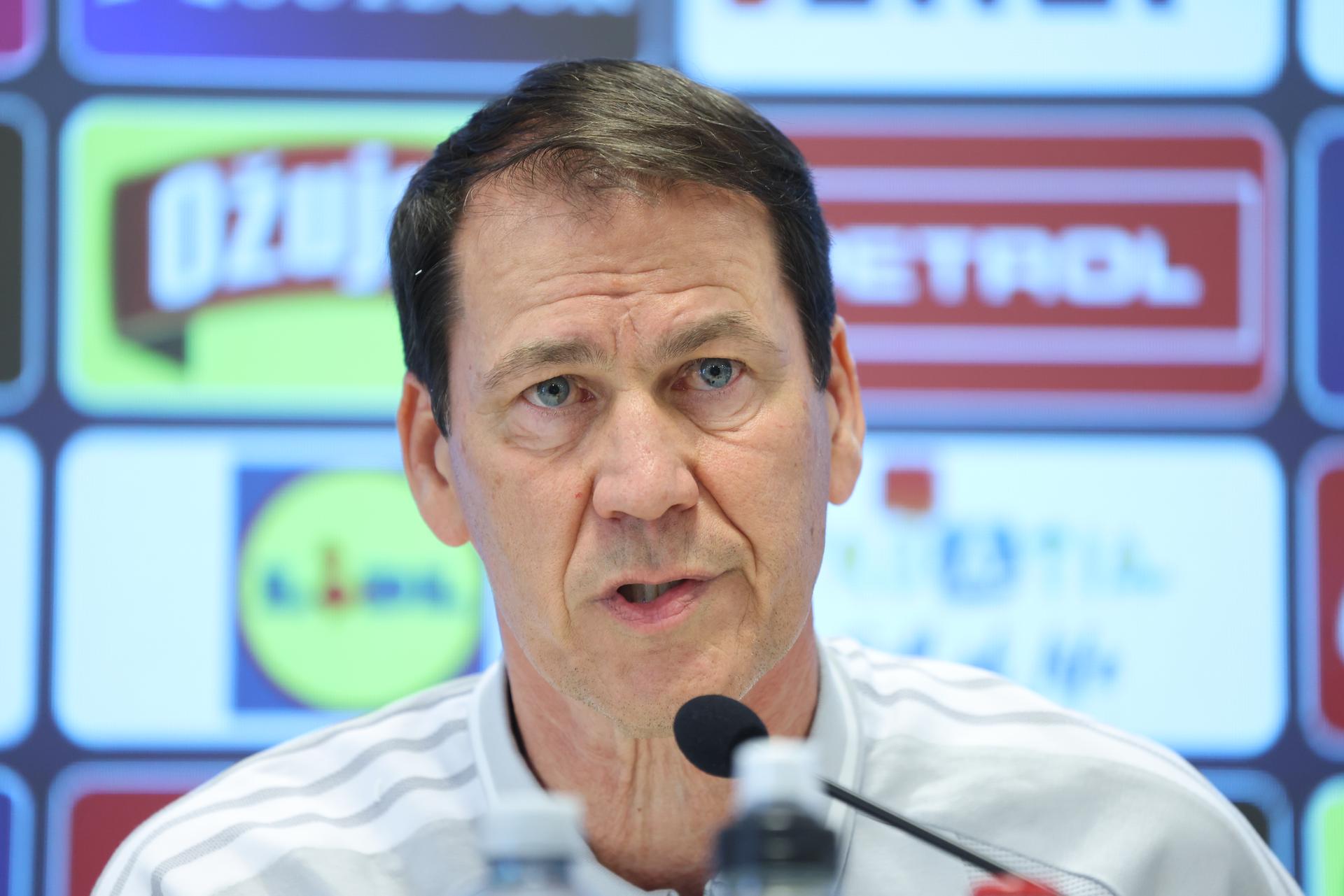 Belgium's head coach Rudi Garcia pictured at a press conference of Belgian national soccer team Red Devils, in Rijeka, Croatia, on Monday 01 June 2026. The Red Devils are playing a friendly game against Croatia tomorrow, part of the preparations for the 2026 FIFA World Cup. BELGA PHOTO BRUNO FAHY