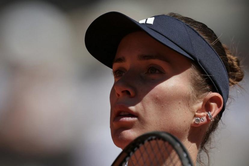Ukraine's Elina Svitolina loosks on as she plays against Spain's Kaitlin Quevedo during their women's singles match on day 4 of the French Open tennis tournament on Court Philippe-Chatrier at the Roland-Garros Complex in Paris on May 27, 2026.  Thomas SAMSON / AFP