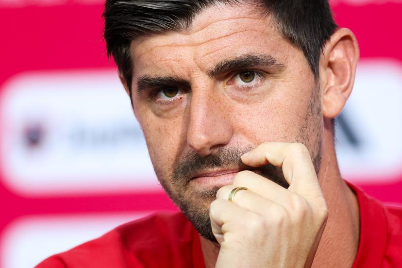 Belgium's goalkeeper Thibaut Courtois pictured during a press conference of Belgian national soccer team Red Devils in their base camp, home of the Seattle Sounders, Renton, Seattle, USA, on Friday 19 June 2026. The Red Devils prepare for their next game in the group stage of the 2026 FIFA World Cup. BELGA PHOTO BRUNO FAHY