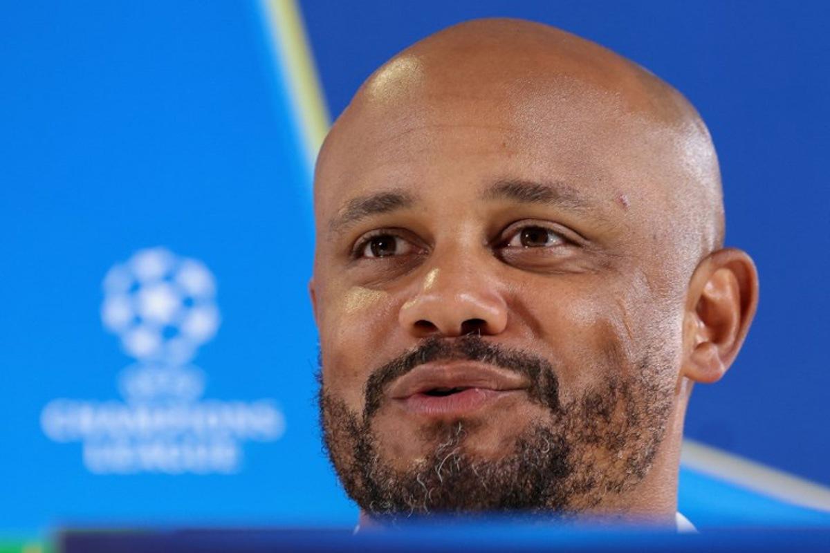 Bayern Munich's Belgian head coach Vincent Kompany addresses a press conference in Munich, southern Germany on May 5, 2026, the eve of their UEFA Champions League second-leg, semi-final football match against Paris Saint-Germain (PSG).  Alexandra BEIER / AFP