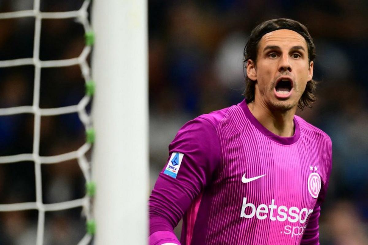 Inter Milan's Swiss goalkeeper #1 Yann Sommer reacts during the Italian Serie A football match between Inter Milan and Parma at San Siro stadium in Milan, on May 3, 2026.  Stefano RELLANDINI / AFP