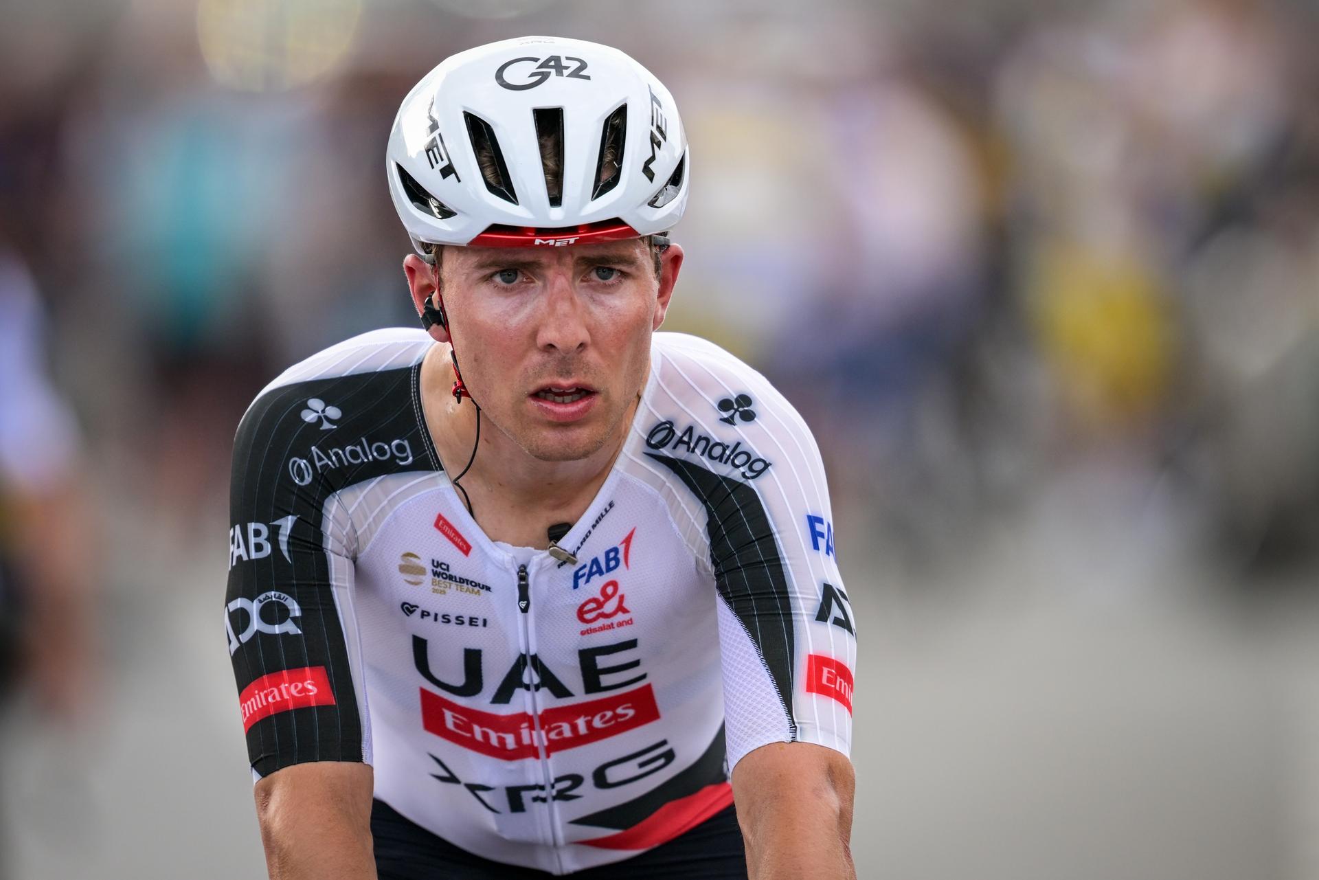 French Benoit Cosnefroy of UAE Team Emirates-XRG pictured after the men's 'Brabantse Pijl' one day cycling race, 162,6km from Huizingen, Beersel to Overijse on Friday 17 April 2026. BELGA PHOTO DAVID PINTENS