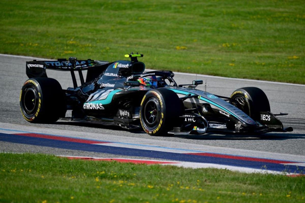 Mercedes' Italian driver Kimi Antonelli drives during the second practice session at the Red Bull Ring race track in Spielberg, Austria on June 26, 2026, ahead of the Formula One Austrian Grand Prix.  Andrej ISAKOVIC / AFP