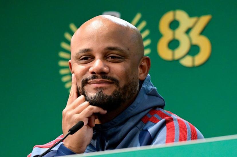 Bayern Munich's Belgian head coach Vincent Kompany addresses a press conference on the eve of the German Cup (DFB Pokal) final football match FC Bayern Munich v VfB Stuttgart in Berlin, on May 22, 2026.  Tobias SCHWARZ / AFP