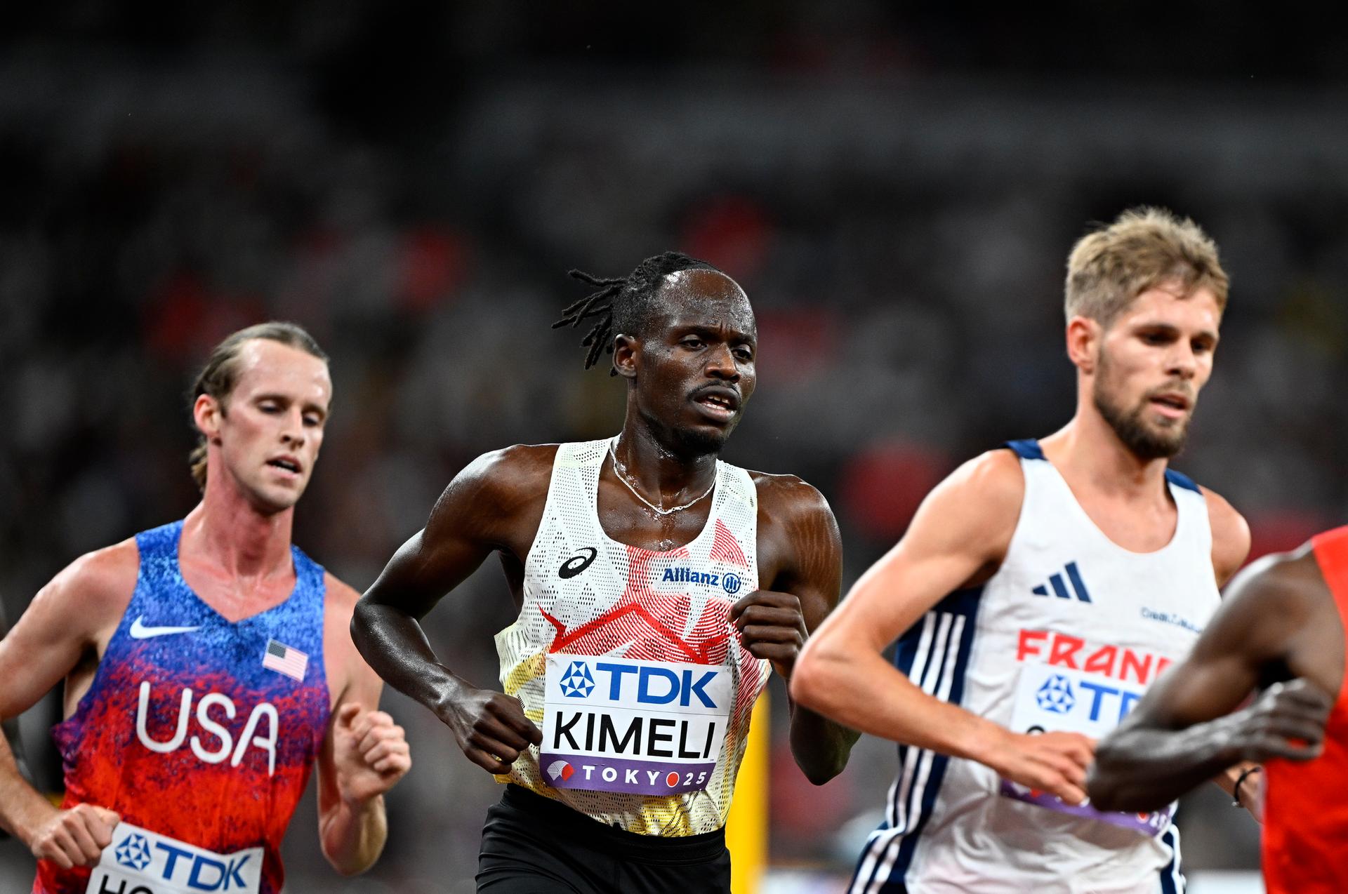 Belgian Isaac Kimeli pictured in action during the 5000m men final, at the World Athletics Championships in Tokyo, Japan, on Sunday 21 September 2025. The outdoor Worlds are taking place from 13 to 21 September. BELGA PHOTO JASPER JACOBS