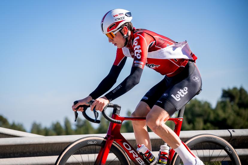 Belgian Liam Slock of Lotto-Intermarche pictured in action during a training ride of the Lotto-Intermarche cycling team in Albir, Spain, Thursday 15 January 2026. BELGA PHOTO DAVID PINTENS
